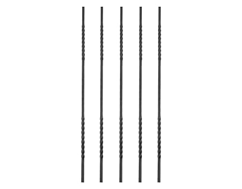 Gal Industrial 5 Stück Geländerstab zweimal gedreht Torstab 12x12x950 mm Geländer Zaunstab Zierstab Stab von GAL - INDUSTRIAL