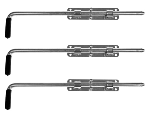 Gal Industrial Torriegel verzinkt 420 mm, Türriegel Bolzenriegel für Garagentore Pforten Gartenlaube, 3 Stück von GAL - INDUSTRIAL