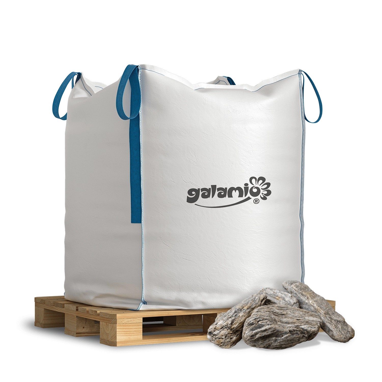 Galamio Gneis Schroppen Kaschiert & Getrommelt 1000kg Galamio Gneis Schroppen Kaschiert & Getrommelt 1000kg von Galamio