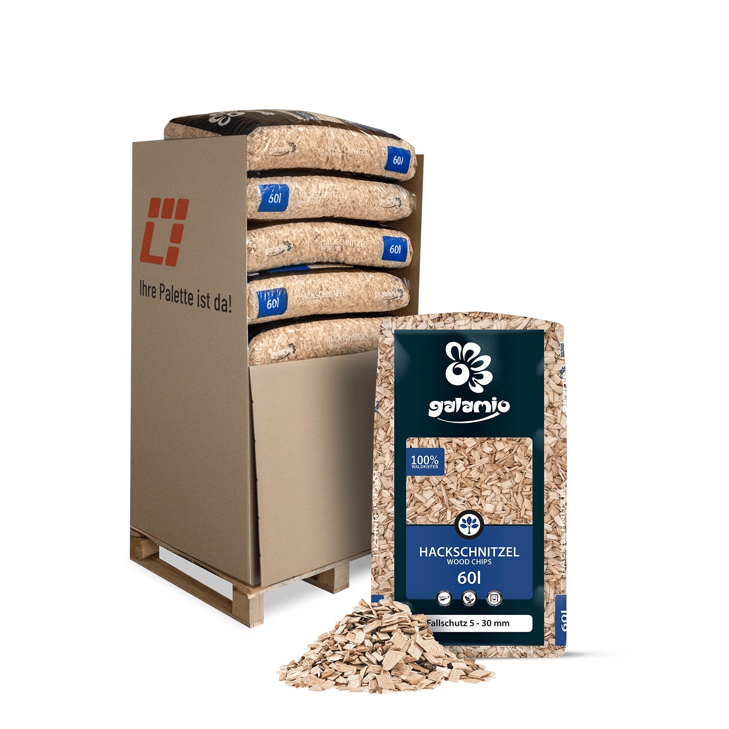 Galamio Holzhackschnitzel Fallschutz 60l x 13 Sack 780l 1/3 Palette Galamio Holzhackschnitzel Fallschutz 60l x 13 Sack 780l 1/3 Palette von Galamio