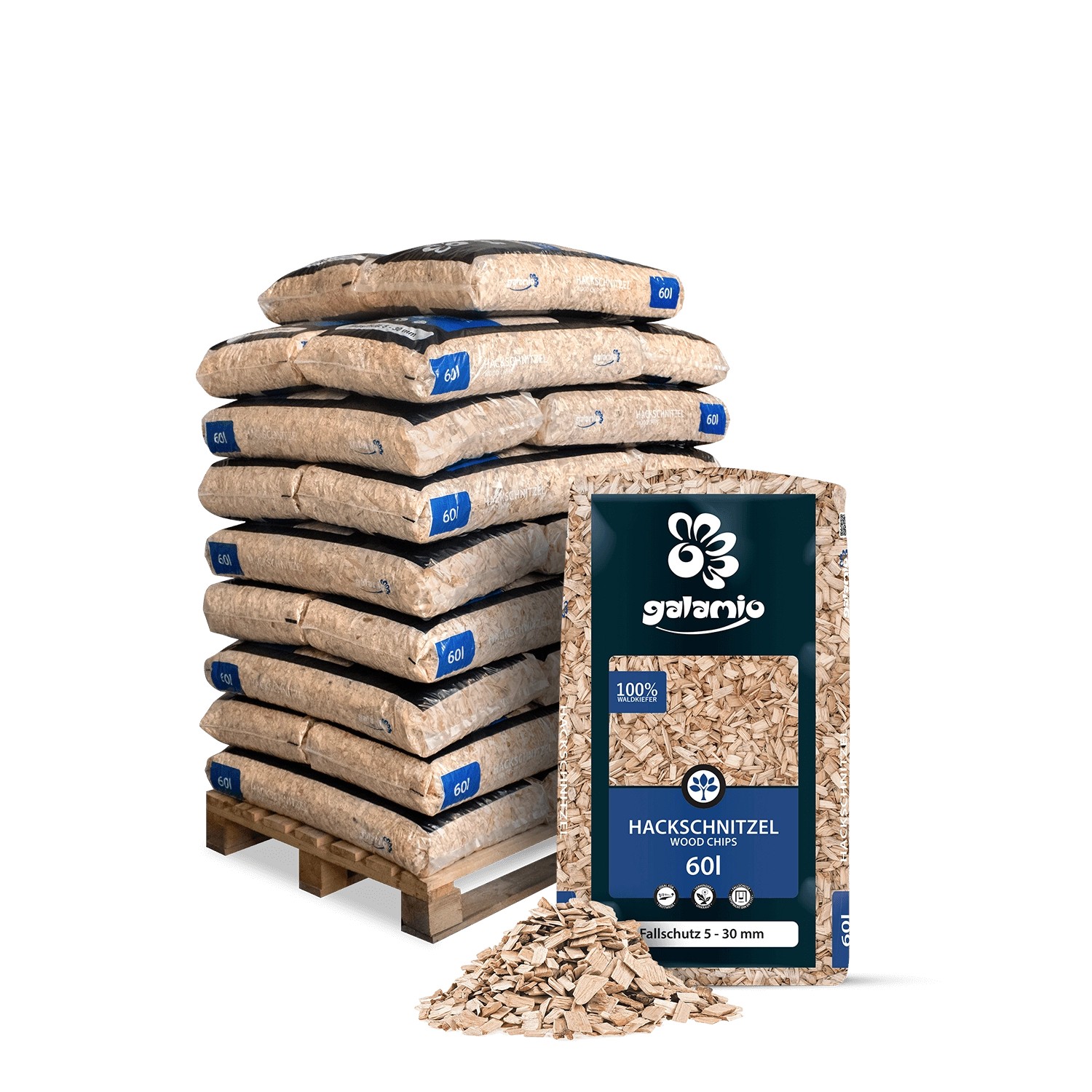 Galamio Holzhackschnitzel Fallschutz 60l x 26 Sack 1560l 2/3 Palette Galamio Holzhackschnitzel Fallschutz 60l x 26 Sack 1560l 2/3 Palette von Galamio