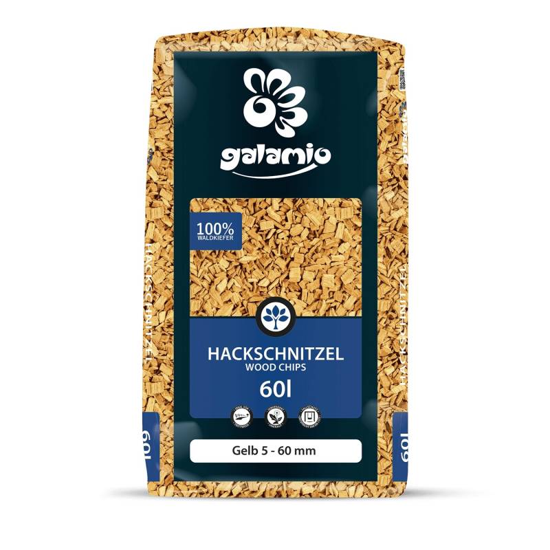 Galamio Holzhackschnitzel Gelb 60l x 26 Sack 1560l 2/3 Palette von Galamio
