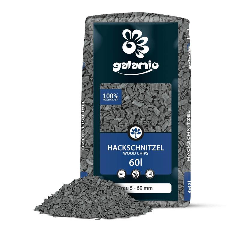 Galamio Holzhackschnitzel Grau 60l von Galamio