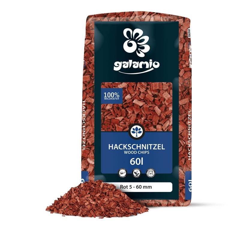 Galamio Holzhackschnitzel Rot 60l x 13 Sack 780l 1/3 Palette von Galamio