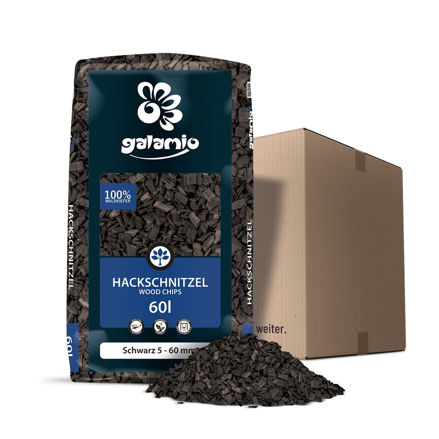Galamio Holzhackschnitzel Schwarz 60l Galamio Holzhackschnitzel Schwarz 60l von Galamio