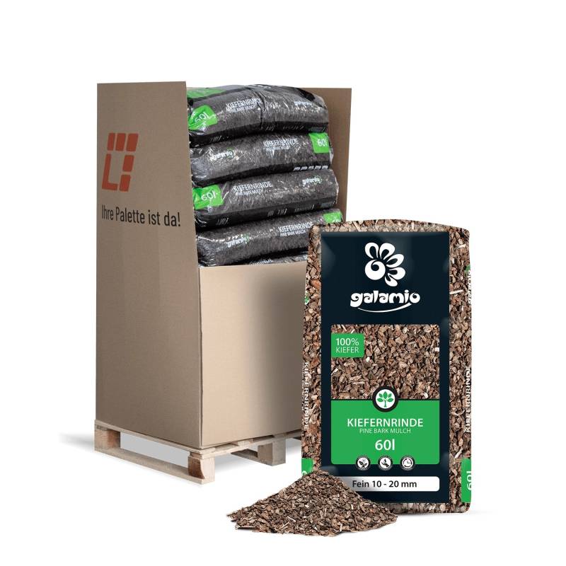 Galamio Kiefernrinde Fein 60l x 13 Sack 780l 1/3 Palette von Galamio