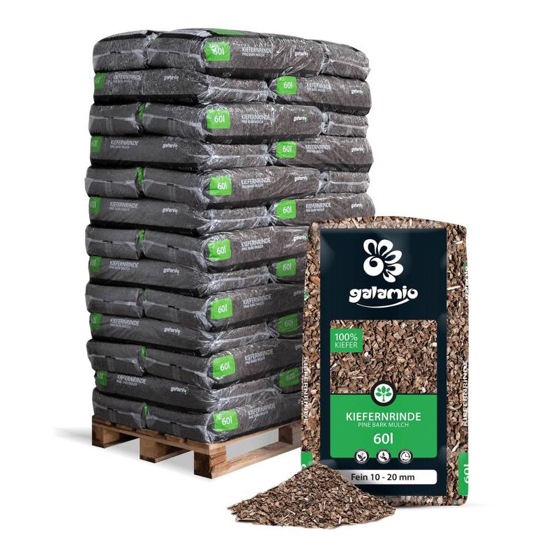 Galamio Kiefernrinde Fein 60l x 39 Sack 2340l Palette von Galamio