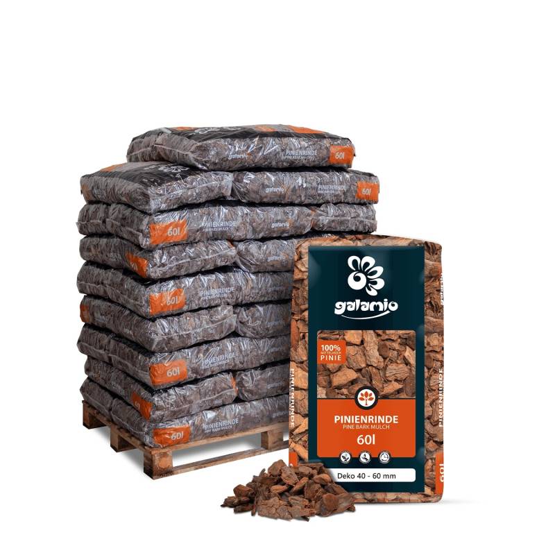 Galamio Pinienrinde Deko 60l x 26 Sack 1560l 2/3 Palette von Galamio