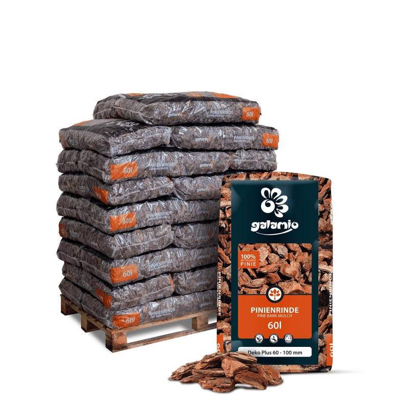 Galamio Pinienrinde Deko Plus 60l x 26 Sack 1560l 2/3 Palette von Galamio