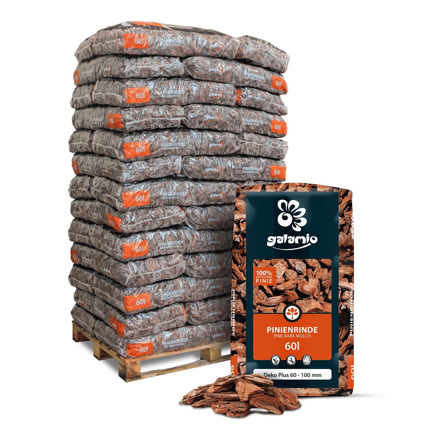 Galamio Pinienrinde Deko Plus 60l x 39 Sack 2340l Palette Galamio Pinienrinde Deko Plus 60l x 39 Sack 2340l Palette von Galamio