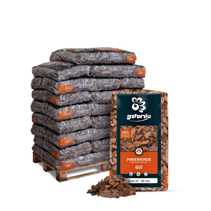 Galamio Pinienrinde Grob 60l x 26 Sack 1560l 2/3 Palette von Galamio