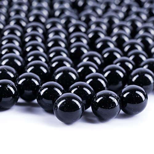 Galashield Schwarze Glasmurmeln, Großfüller, runde Perlen für Vasen, 0,5 kg (ca. 80 Stück) von Galashield