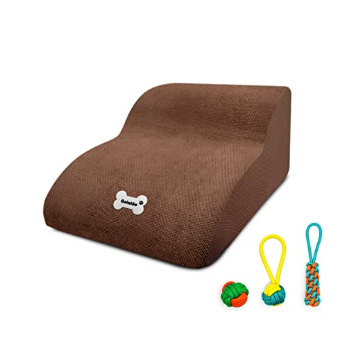 Galatée Haustiertreppe Aus Hochdichtem Schaumstoff, 2 Ebenen, Hundetreppe Und Rampe Für Hochbett Oder Sofa, Am Besten Für Verletzte Hunde, Ältere Katzen, Haustiere Mit Gelenkschmerzen(Dunkelbraun) von Galatée