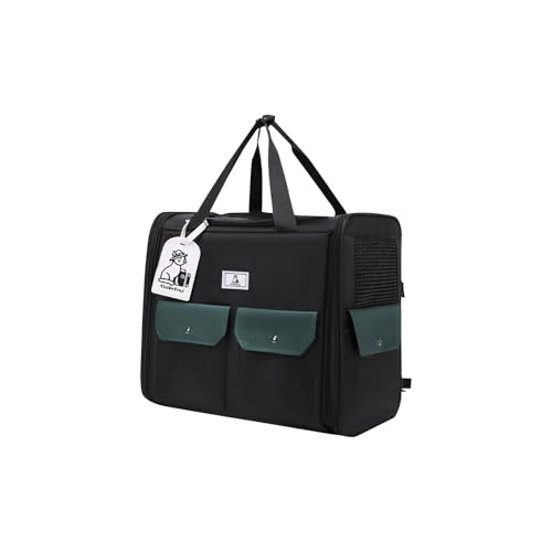 Galatée Hunderucksack, Haustierrucksack Mit Atmungsaktivem Netzgewebe, Reisetasche Für Haustiere Mit Weich Gepolstertem, Verstärktem Halt, Von Fluggesellschaften Zugelassener Katzenrucksack(Schwarz) von Galatée