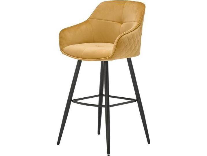 2x Stolkom, Barhocker, 2er Set EMMA Barhocker drehbar 180 ° Metall/Samtstoff von Galaxus