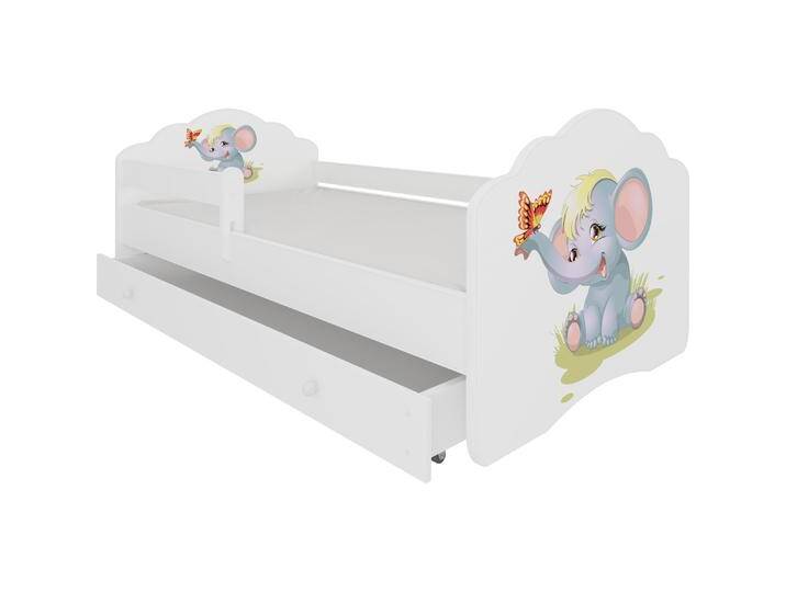 ADRK Furniture, Kinderbett, Bett mit Matratze, Lattenrost und Schublade CASIMO ELEPHANT 140x70 (140 x 70 cm) von Galaxus