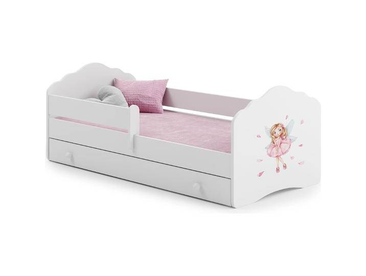 ADRK Furniture, Kinderbett, Bett mit Matratze, Lattenrost und Schublade CASIMO GIRL WITH WINGS 140x70 (140 x 70 cm) von Galaxus