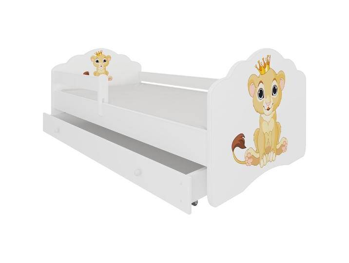 ADRK Furniture, Kinderbett, Bett mit Matratze, Lattenrost und Schublade CASIMO LION 140x70 (140 x 70 cm) von Galaxus