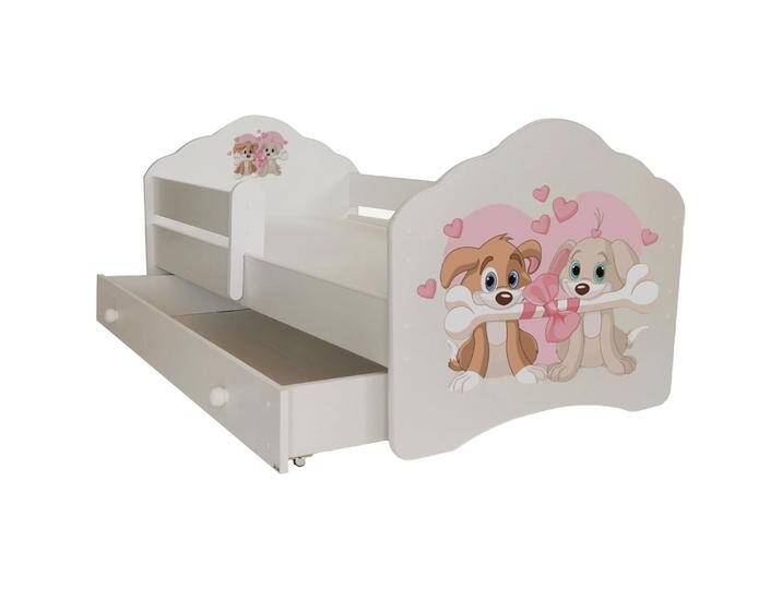 ADRK Furniture, Kinderbett, Bett mit Matratze, Lattenrost und Schublade CASIMO TWO DOGS 140x70 (140 x 70 cm) von Galaxus