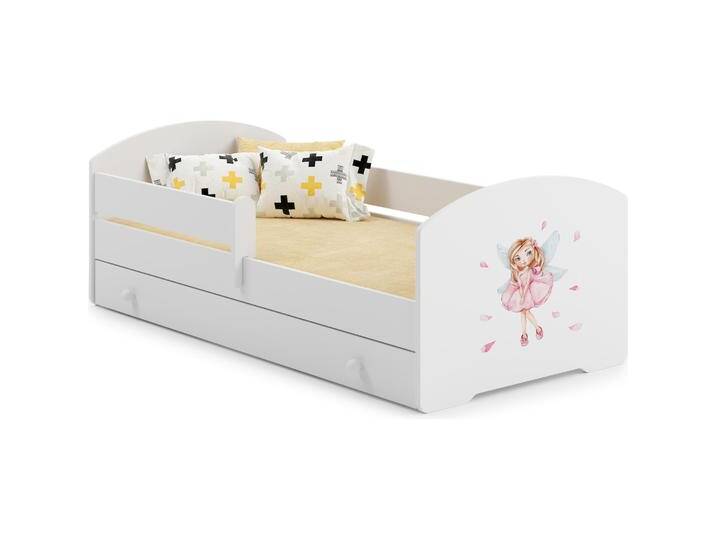 ADRK Furniture, Kinderbett, Bett mit Matratze, Lattenrost und Schublade PEPE GIRL WITH WINGS 140x70 (140 x 70 cm) von Galaxus
