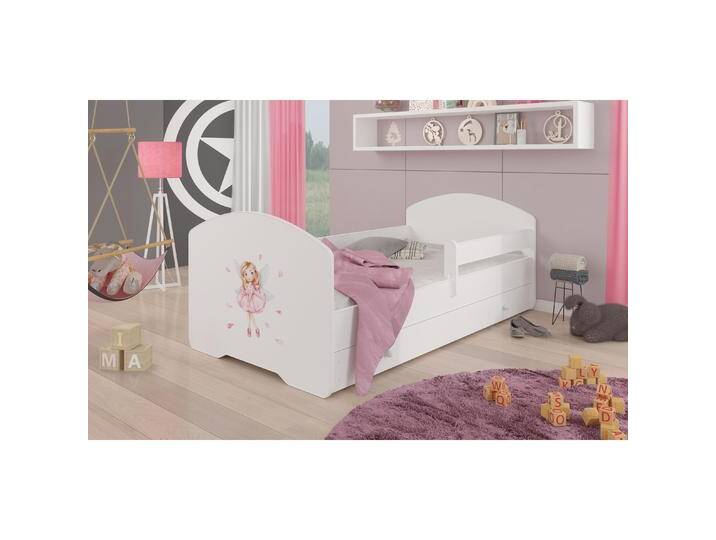 ADRK Furniture, Kinderbett, Bett mit Matratze, Lattenrost und Schublade PEPE GIRL WITH WINGS 160x80 (160 x 80 cm) von Galaxus