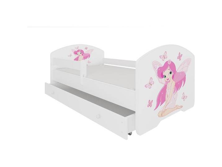 ADRK Furniture, Kinderbett, Bett mit Matratze, Lattenrost und Schublade PEPE GIRL WITH WINGS 160x80 (160 x 80 cm) von Galaxus