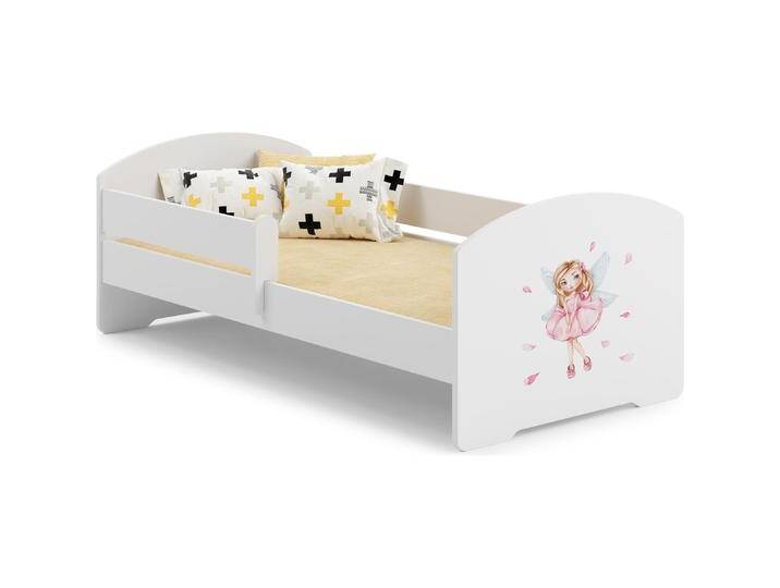 ADRK Furniture, Kinderbett, Bett mit Matratze und Geländer PEPE GIRL WITH WINGS 160x80 (160 x 80 cm) von Galaxus