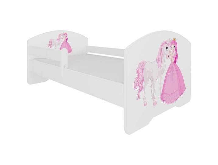ADRK Furniture, Kinderbett, Bett mit Matratze und Geländer PEPE PRINCESS AND HORSE 140x70 (140 x 70 cm) von Galaxus