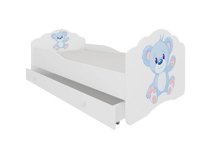 ADRK Furniture, Kinderbett, Bett mit Matratze und Schublade CASIMO BLUE BEAR 140x70 (140 x 70 cm) von Galaxus