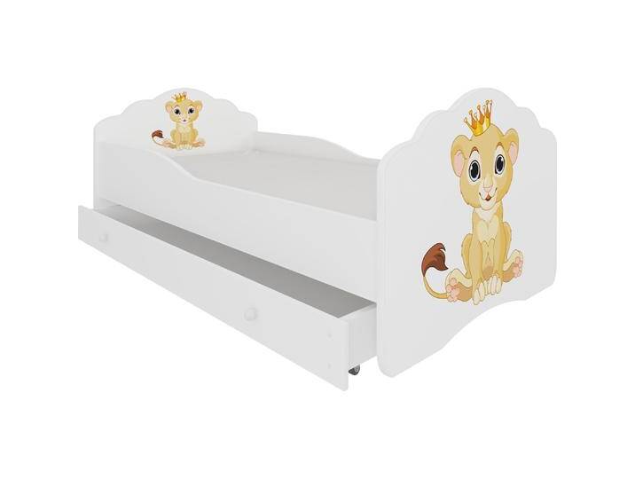ADRK Furniture, Kinderbett, Bett mit Matratze und Schublade CASIMO LION 140x70 (140 x 70 cm) von Galaxus