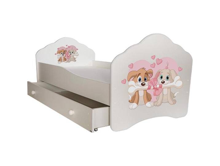 ADRK Furniture, Kinderbett, Bett mit Matratze und Schublade CASIMO TWO DOGS 140x70 (140 x 70 cm) von Galaxus
