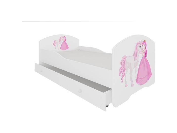 ADRK Furniture, Kinderbett, Bett mit Matratze und Schublade PEPE PRINCESS AND HORSE 140x70 (140 x 70 cm) von Galaxus
