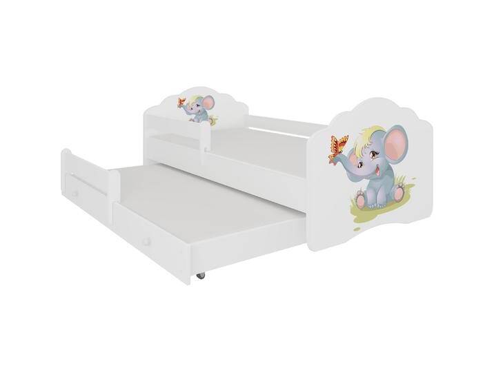 ADRK Furniture, Kinderbett, Doppelbett mit Geländer und Matratzen CASIMO II ELEPHANT 160x80 (160 x 80 cm) von Galaxus