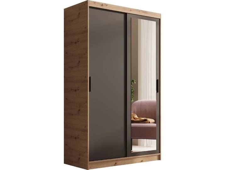ADRK Furniture, Kleiderschrank, Schiebetürenschrank mit Spiegel Hailey 120 (120 x 60 x 205 cm) von Galaxus