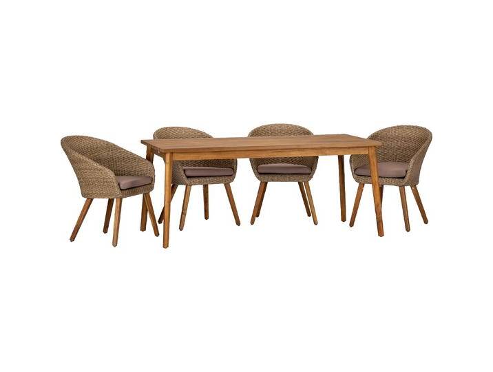 Acamp, Gartentisch + Balkontisch, Set 4x ATACAMA Armsessel teak + 1x ATACAMA Tisch Holz teak (180 cm) von Galaxus