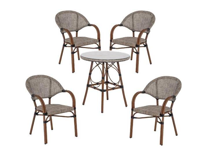 Acamp, Gartentisch + Balkontisch, Set 4x MAUI Sessel + 1x MAUI Tisch Ø 70cm (70 cm) von Galaxus