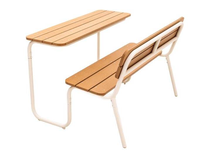 Best, Gartentisch + Balkontisch, Gartentisch Soullmate mit Sitzbank beige rechteckig 120,0 x 101,1 x 82,5 cm (120 cm) von Galaxus