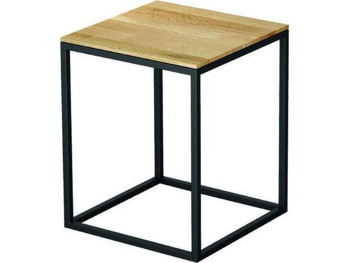Bette, Hocker + Pouf, Hocker mit Echtholzauflage 35x35 cm schwarz/Holz Eiche Natur Q020-815FH814 von Galaxus