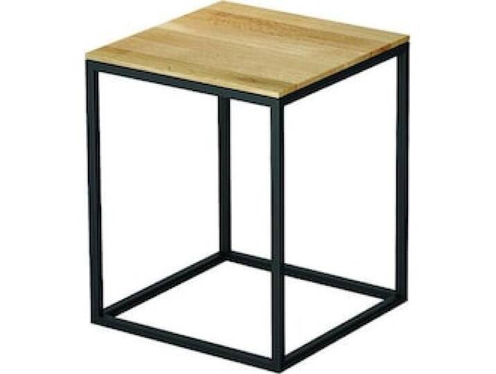 Bette, Hocker + Pouf, Hocker mit Echtholzauflage 35x35 cm weiss/Holz Eiche Natur Q020-807FH814 von Galaxus