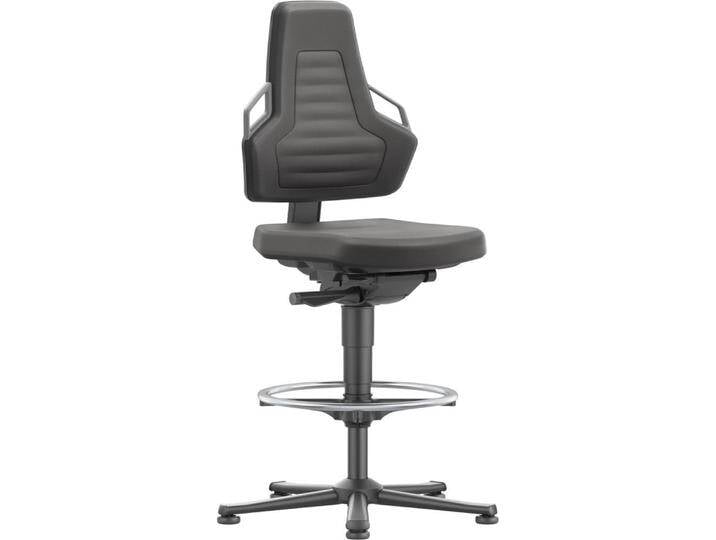 Bimos, Bürostuhl, Arbeitsdrehstuhl Nexxit Bodengleiter + Fussring Supertec-Gewebe schwarz Grifffarbe grau 570-820 mm Bimos, Bürostuhl, Arbeitsdrehstuhl Nexxit Bodengleiter + Fussring Supertec-Gewebe schwarz Grifffarbe grau 570-820 mm von Galaxus