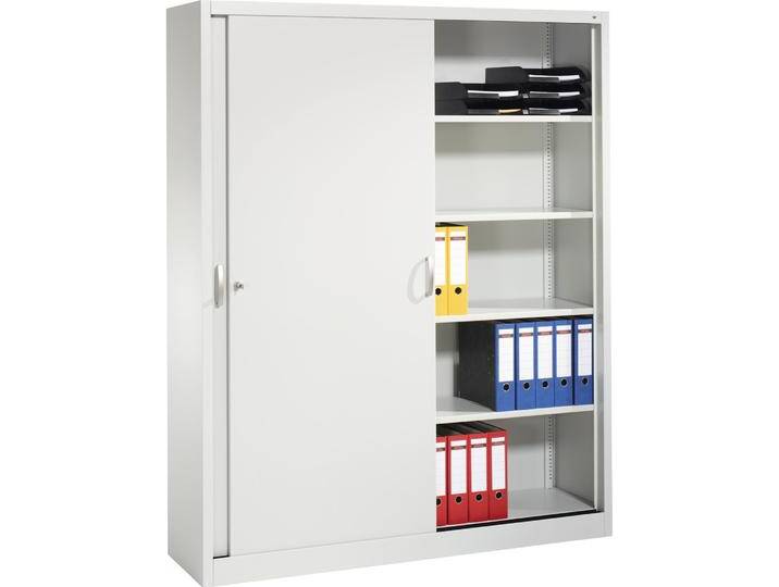C+P, Aktenschrank, ACURADO Schiebetürenschrank, 8 Fachböden, HxBxT 1950x1600x400 mm, lichtgrau (195 x 160 x 40 cm) von Galaxus