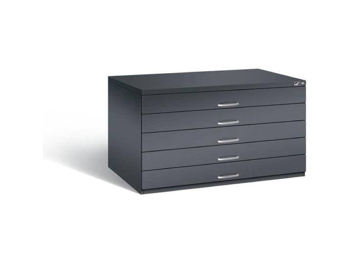 C+P, Aktenschrank, CP 7200 Planschrank schwarzgrau mit 5 Schubladen 135,0 x 96,0 x 42,0 cm (135 x 96 x 42 cm) von Galaxus