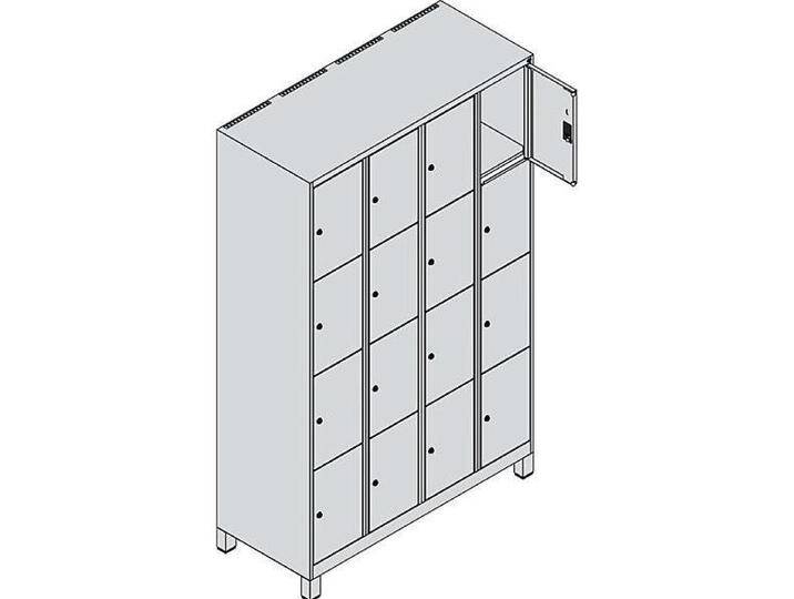C+P, Aktenschrank, CP Classic Plus Schließfachschrank hellgrau 080010-404 S10009, 16 Schließfächer 120,0 x 50,0 x 195 von Galaxus