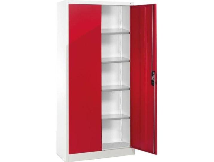 C+P, Aktenschrank, CP Stahlschrank 08921-00 S10112 lichtgrau, rubinrot 93,0 x 50,0 x 195,0 cm, aufgebaut (93 x 50 x 195 cm) von Galaxus
