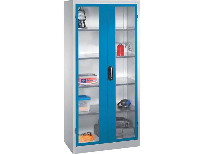 C+P, Aktenschrank, CP Stahlschrank 8921-055/1050-80 lichtgrau, lichtblau, Acrylglas 93,0 x 50,0 x 195,0 cm, aufgebaut C+P, Aktenschrank, CP Stahlschrank 8921-055/1050-80 lichtgrau, lichtblau, Acrylglas 93,0 x 50,0 x 195,0 cm, aufgebaut von Galaxus