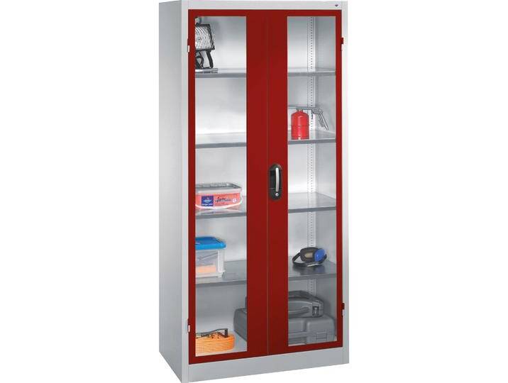 C+P, Aktenschrank, CP Stahlschrank 8921-055/1050-80 lichtgrau, rubinrot, Acrylglas 93,0 x 50,0 x 195,0 cm, aufgebaut C+P, Aktenschrank, CP Stahlschrank 8921-055/1050-80 lichtgrau, rubinrot, Acrylglas 93,0 x 50,0 x 195,0 cm, aufgebaut von Galaxus