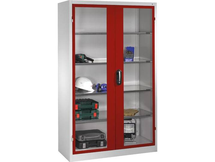 C+P, Aktenschrank, CP Stahlschrank 8930-055/9360-80 lichtgrau, rubinrot, Acrylglas 120,0 x 40,0 x 195,0 cm C+P, Aktenschrank, CP Stahlschrank 8930-055/9360-80 lichtgrau, rubinrot, Acrylglas 120,0 x 40,0 x 195,0 cm von Galaxus