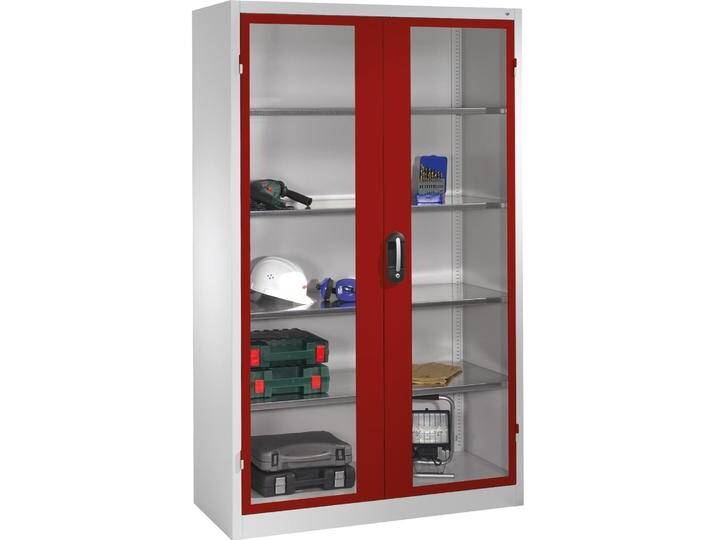 C+P, Aktenschrank, CP Stahlschrank 8931-055/1060-80 lichtgrau, rubinrot, Acrylglas 120,0 x 50,0 x 195,0 cm, aufgebaut C+P, Aktenschrank, CP Stahlschrank 8931-055/1060-80 lichtgrau, rubinrot, Acrylglas 120,0 x 50,0 x 195,0 cm, aufgebaut von Galaxus