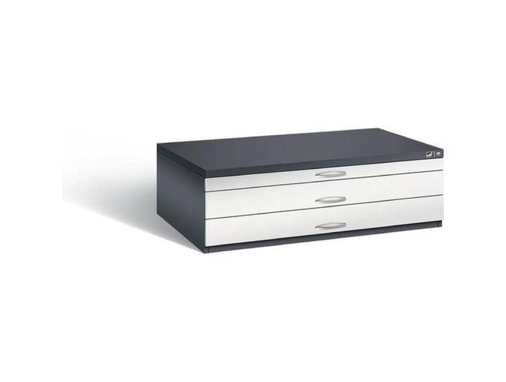 C+P, Aktenschrank, Zeichnungsschrank, DIN A0, 3 Schubladen, Höhe 420 mm, schwarzgrau / lichtgrau C+P, Aktenschrank, Zeichnungsschrank, DIN A0, 3 Schubladen, Höhe 420 mm, schwarzgrau / lichtgrau von Galaxus