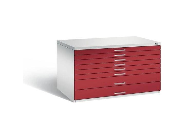 C+P, Aktenschrank, Zeichnungsschrank, DIN A0, 8 Schubladen, Höhe 760 mm, lichtgrau / rubinrot C+P, Aktenschrank, Zeichnungsschrank, DIN A0, 8 Schubladen, Höhe 760 mm, lichtgrau / rubinrot von Galaxus